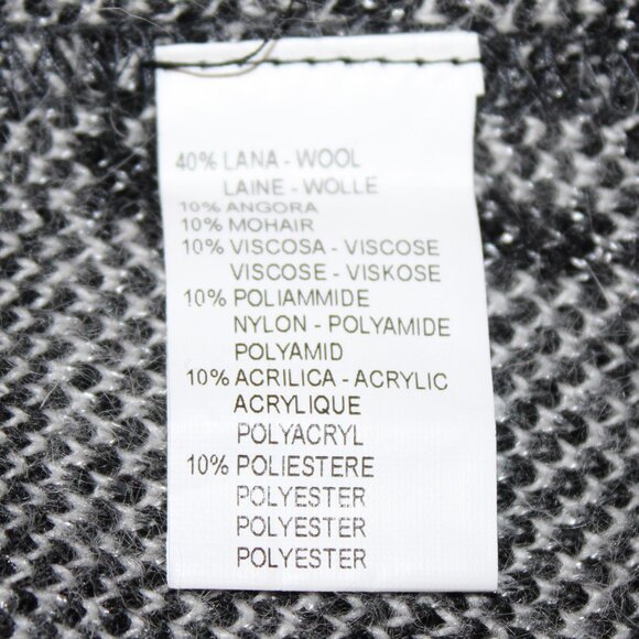 Didier Parakian wool angora mohair blend sweater large collar sequins Size 5? - Picture 6 of 8